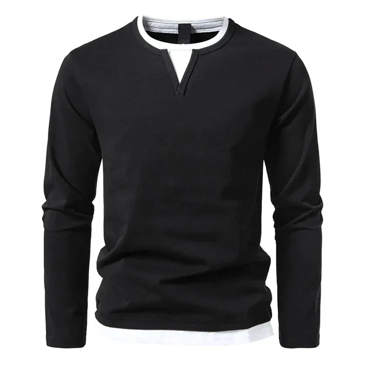 Camisa de algodón de manga larga casual