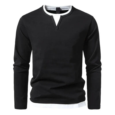 Camisa de algodón de manga larga casual