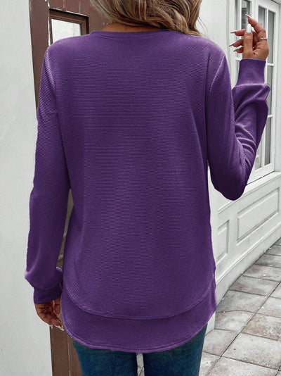 Sudadera Vintage Cuello Redondo Jacquard - Moda Casual y Tendencia