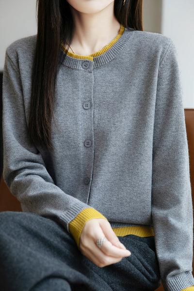 Cardigan de Cuello Redondo para Hombre – Estilo Moderno y Confort Diario