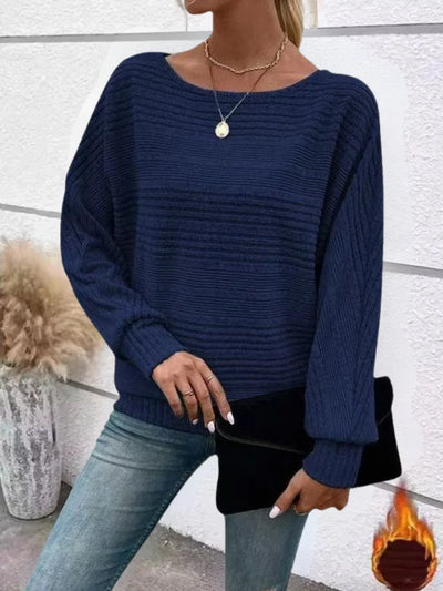 Camiseta vintage de cuello redondo y mangas largas – Moda casual chic