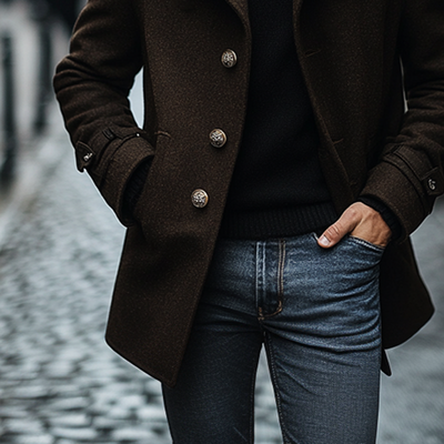 Abrigo Hombre Midi de Lana Sintética - Estilo y Confort