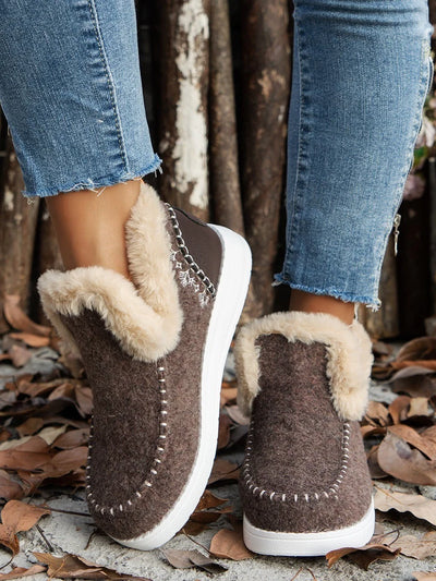 Botas de nieve cómodas para mujer - Calientes y fáciles de poner