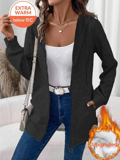 Chaqueta de mujer gruesa con capucha – Estilo casual de otoño