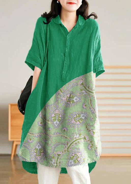 Vestido camisa lino casual mujer
