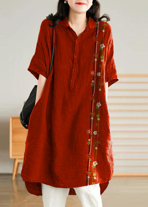 Vestido camisa lino casual mujer