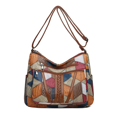Bolso de cuero patchwork elegante