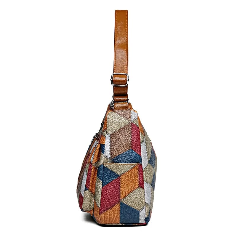Bolso de cuero patchwork elegante