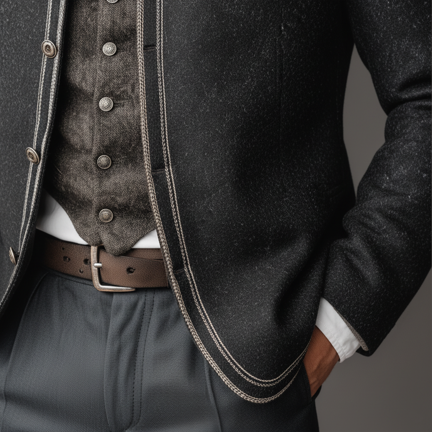 Chaqueta Hombre Retro Bordada con Cuello Alto - Estilo Clásico y Moderno