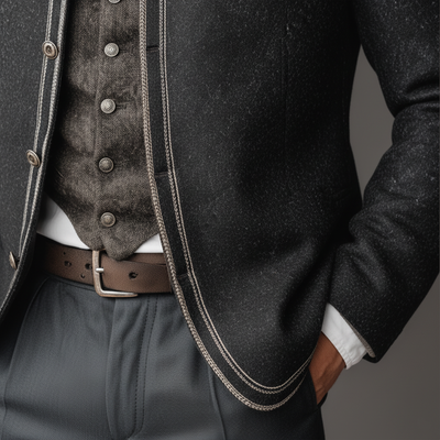 Chaqueta Hombre Retro Bordada con Cuello Alto - Estilo Clásico y Moderno