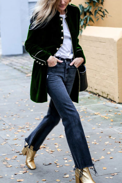 Chaqueta de terciopelo cálido mujer
