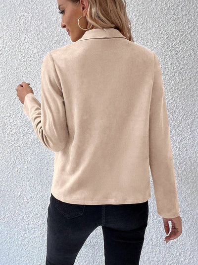 Chaqueta de mujer de ante con cremallera - estilo moderno y versátil