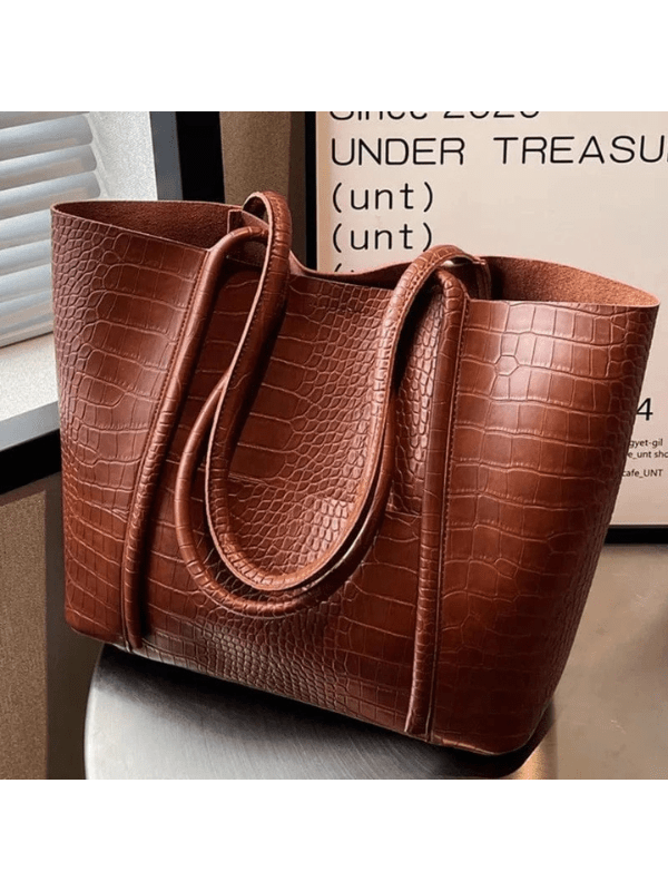 Bolso de hombro de cuero de cocodrilo