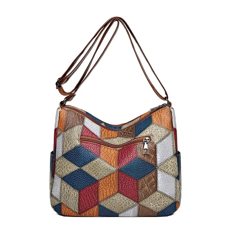 Bolso de cuero patchwork elegante