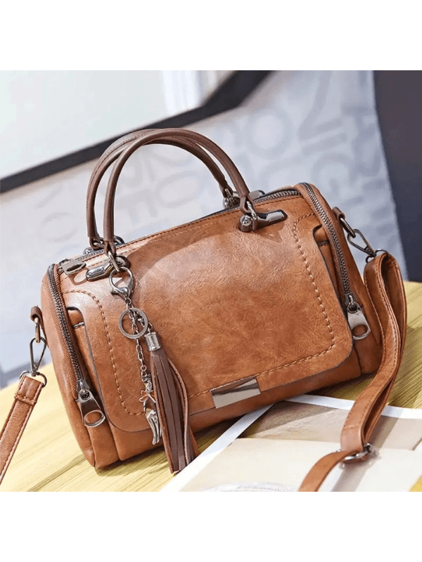Bolso de hombro de cuero ecológico elegante