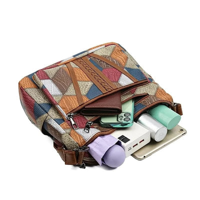 Bolso de cuero patchwork elegante