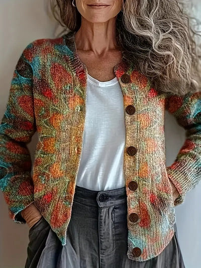Cárdigan Mujer Tejido Impreso 3D Casual Chic