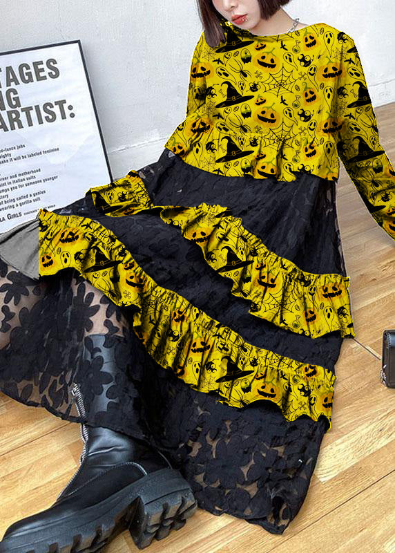 Vestido bohemio encaje y volantes