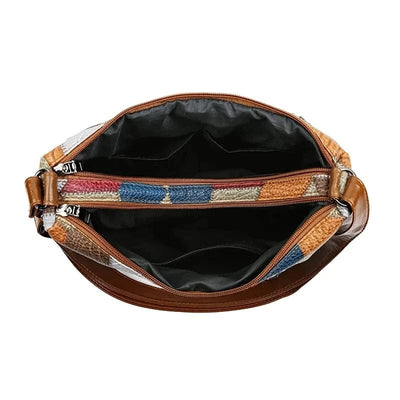 Bolso de cuero patchwork elegante