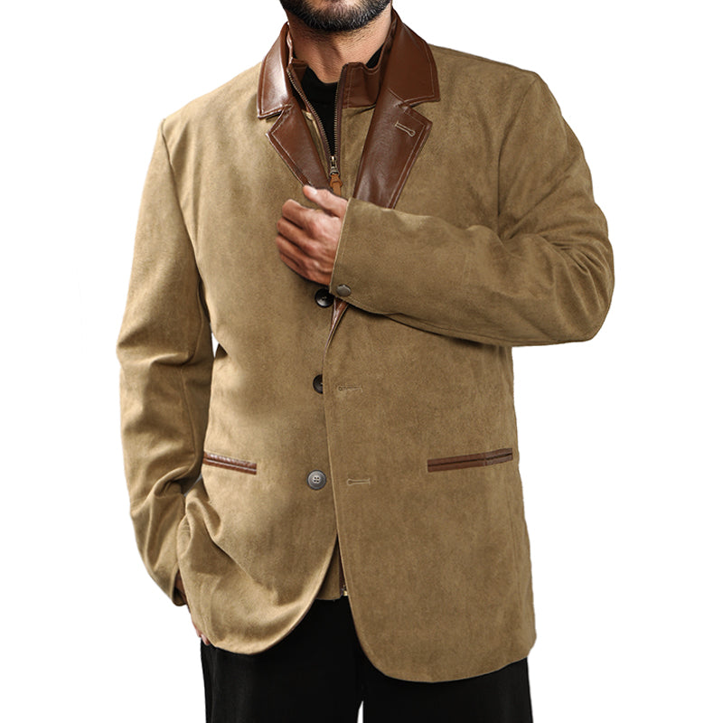 Chaqueta de Hombre de Ante Vintage – Elegancia Otoñal y Confort Duradero