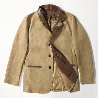 Chaqueta de Hombre de Ante Vintage – Elegancia Otoñal y Confort Duradero