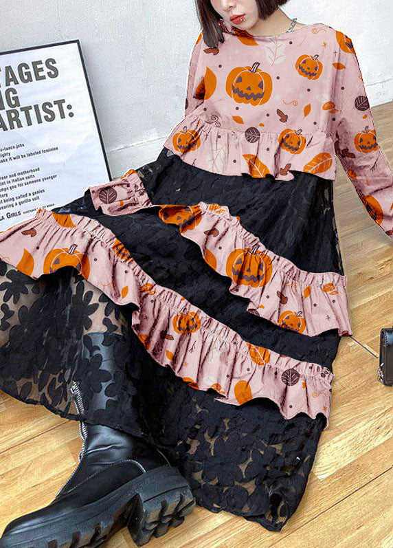 Vestido bohemio encaje y volantes