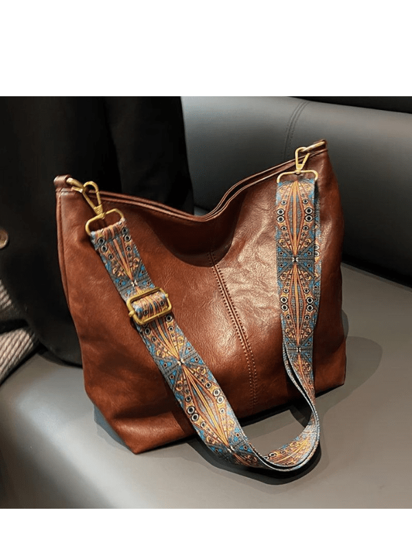 Bolso de hombro de cuero versátil