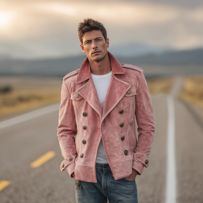 Chaqueta Western Hombre Retro en Suede – Estilo y Confort