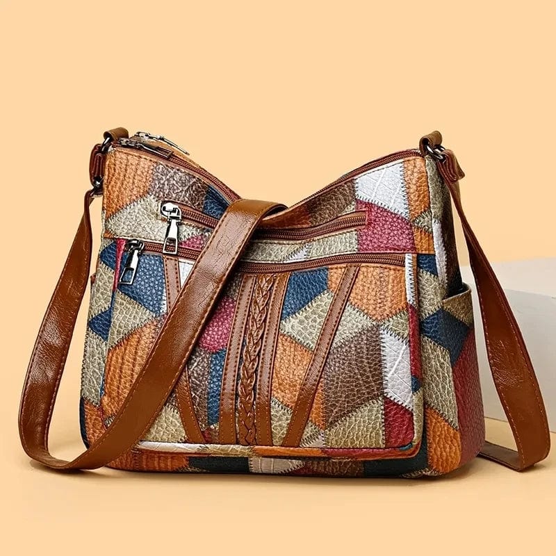 Bolso de cuero patchwork elegante