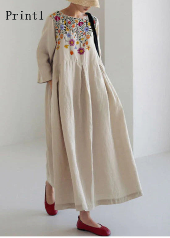 Vestido de algodón patchwork primavera