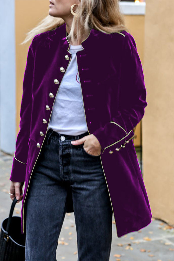 Chaqueta de mujer de terciopelo cálido patchwork - Elegancia invernal chic