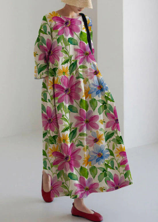 Vestido de algodón patchwork primavera