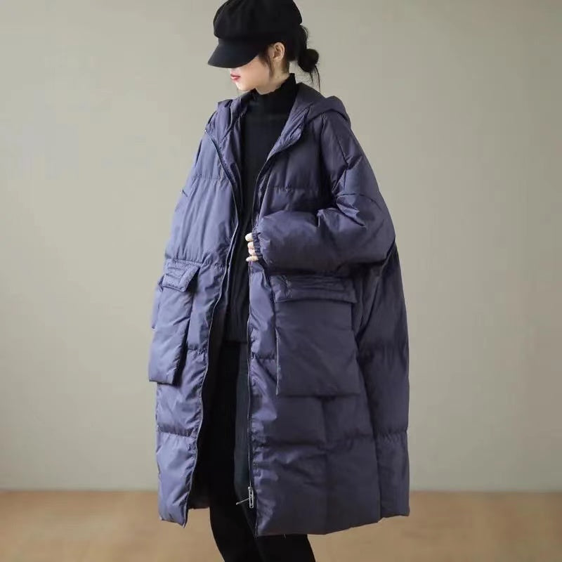 Abrigo de invierno acolchado con capucha y cremallera