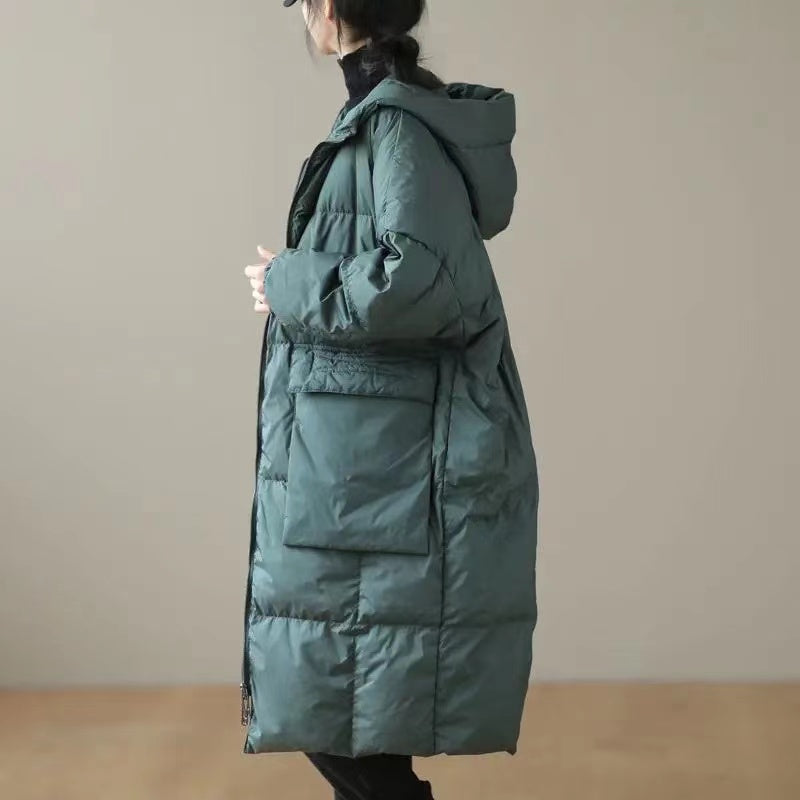 Abrigo de invierno acolchado con capucha y cremallera