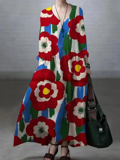 Vestido suelto algodón y lino