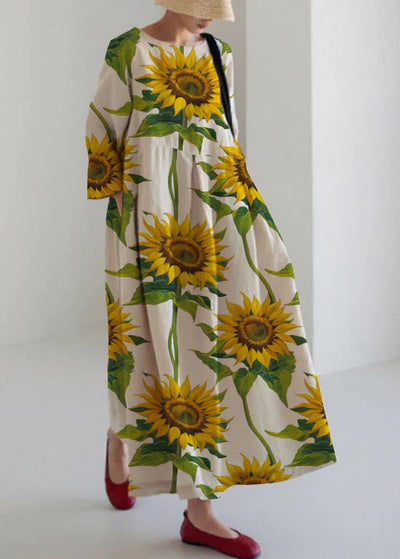 Vestido de algodón patchwork primavera