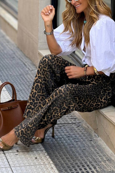 Jean Leopardo de Cintura Alta para Mujer – Estilo Chic y Confort