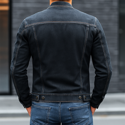 Chaqueta de Jeans Vintage Hombre Slim Fit – Moda con Cuello de Béisbol