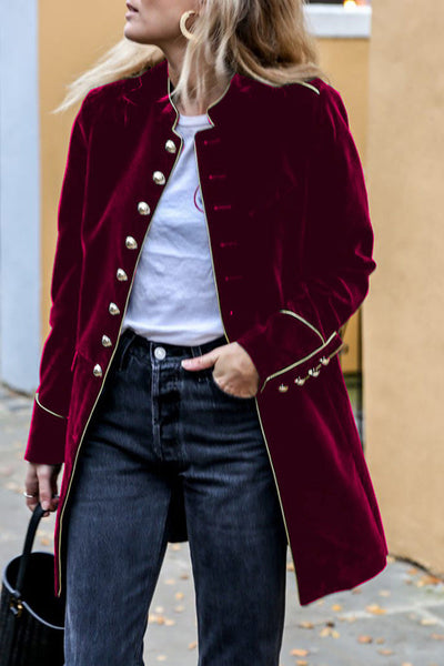 Chaqueta de terciopelo cálido mujer