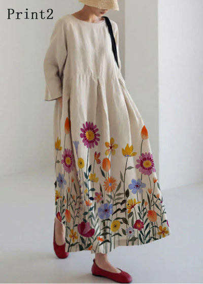 Vestido de algodón patchwork primavera
