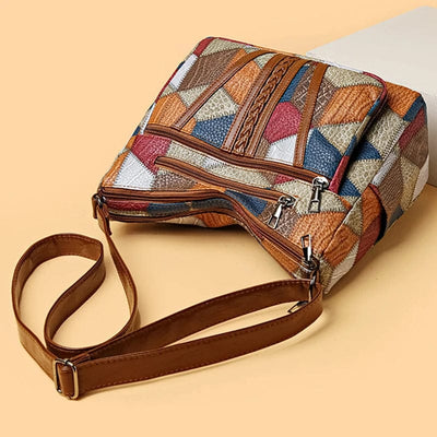 Bolso de cuero patchwork elegante