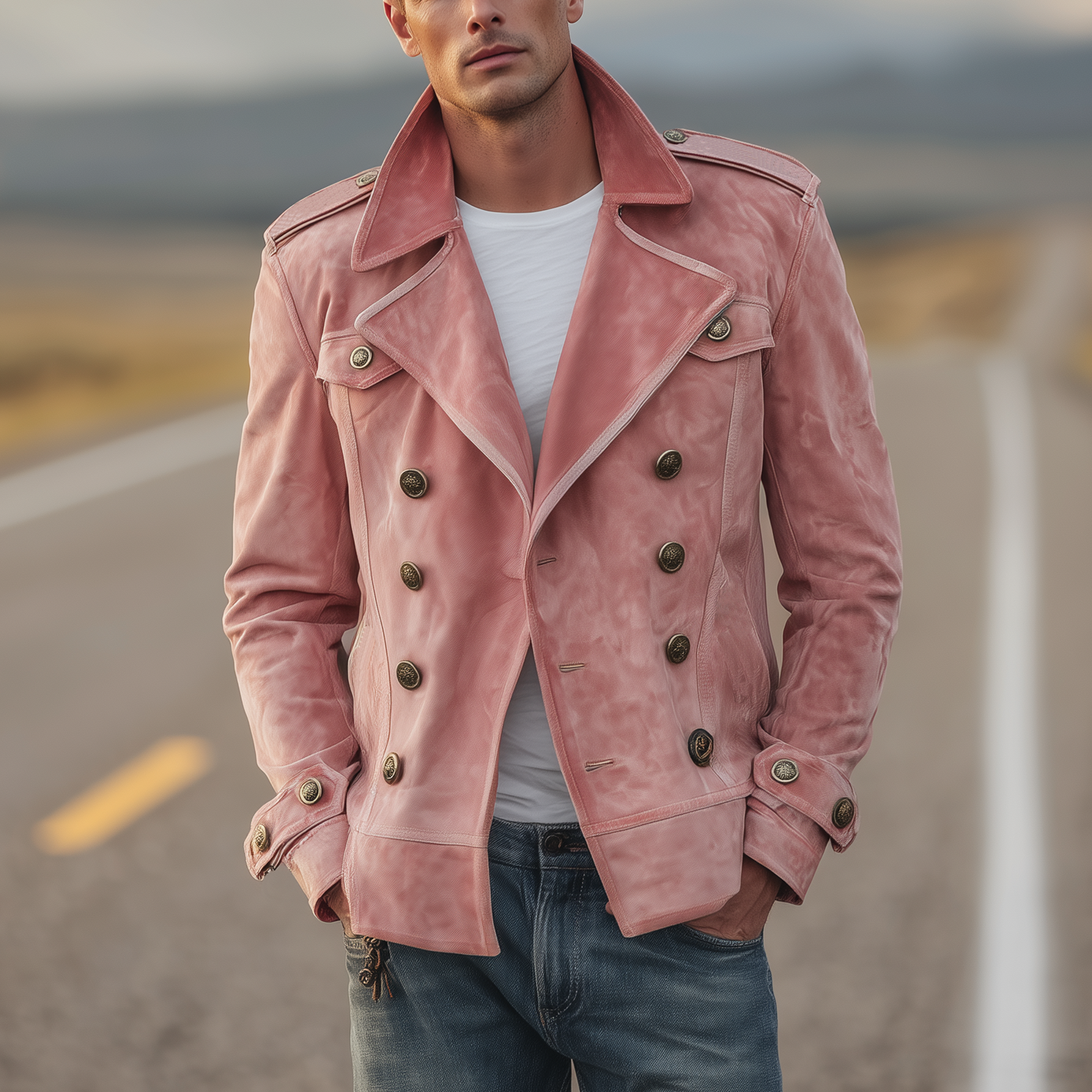 Chaqueta Western Hombre Retro en Suede – Estilo y Confort