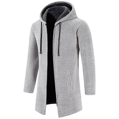 Chaqueta con Capucha Mi-Larga para Hombre Forrada de Polar - Estilo y Confort