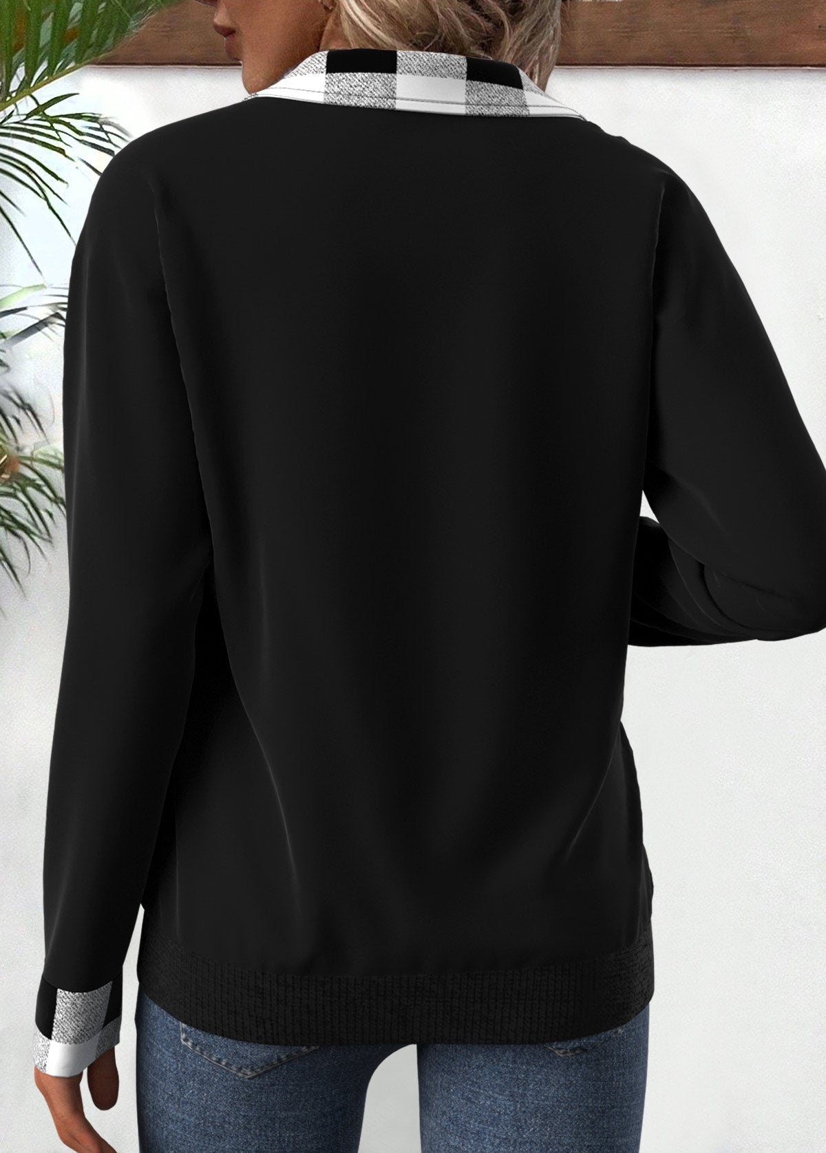 Sudadera de manga larga y cuello vuelto,