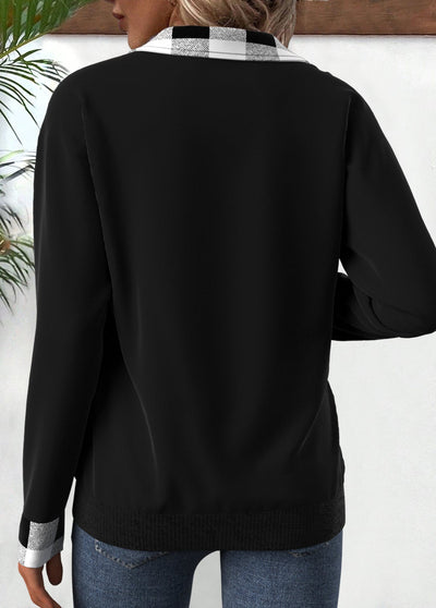Sudadera de manga larga y cuello vuelto,
