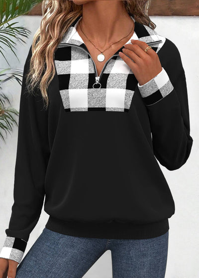 Sudadera de manga larga y cuello vuelto,
