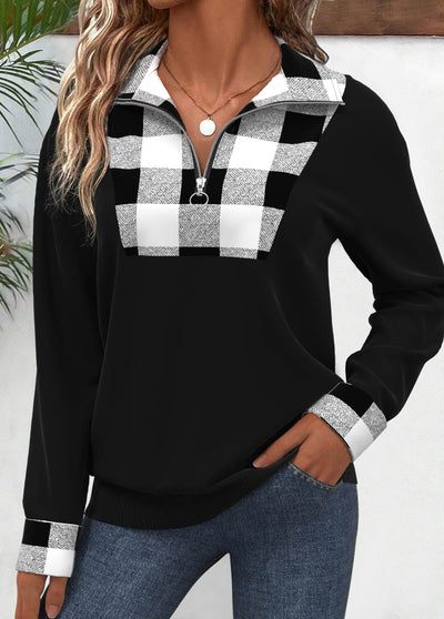 Sudadera de manga larga y cuello vuelto,
