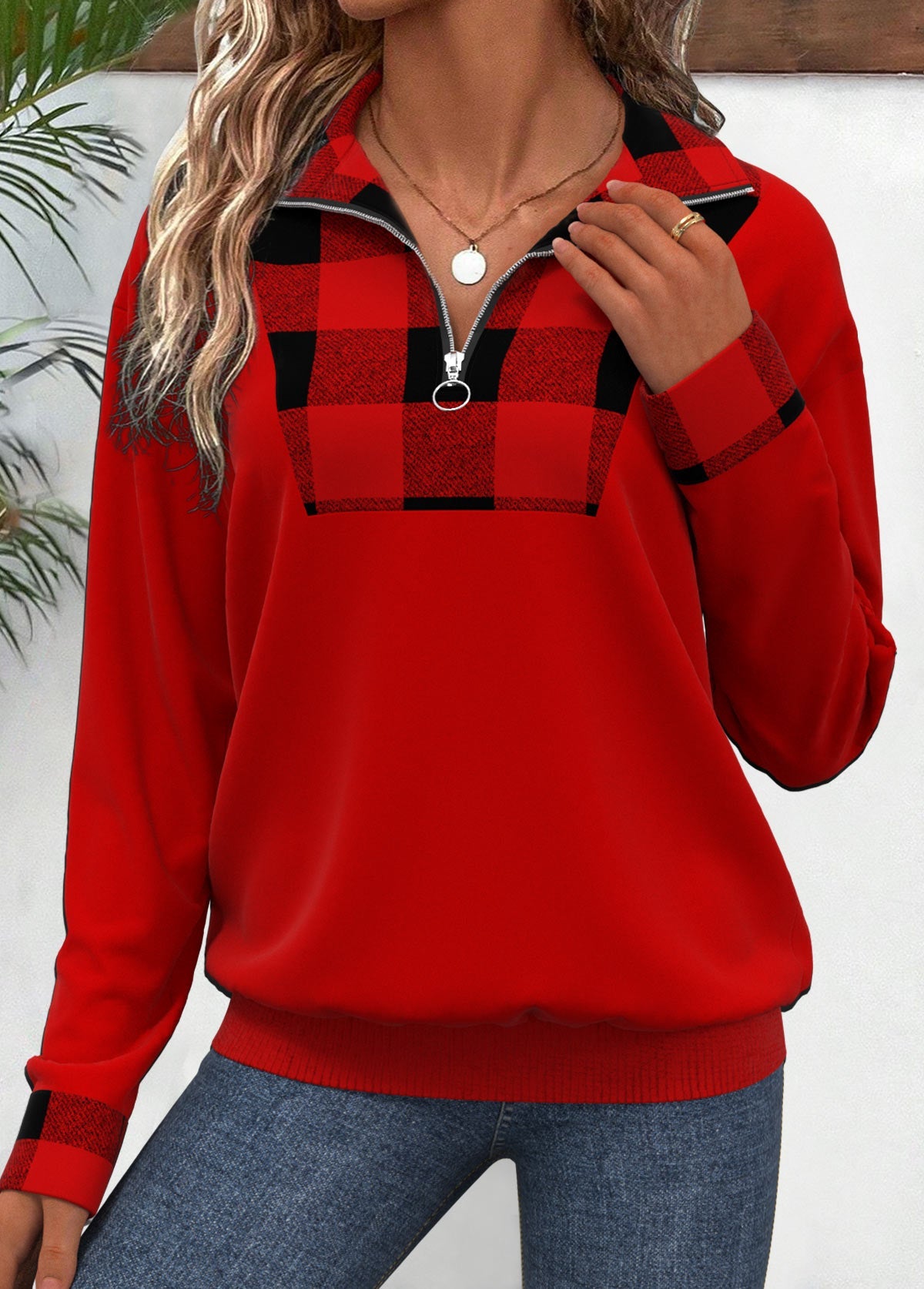 Sudadera de manga larga y cuello vuelto,