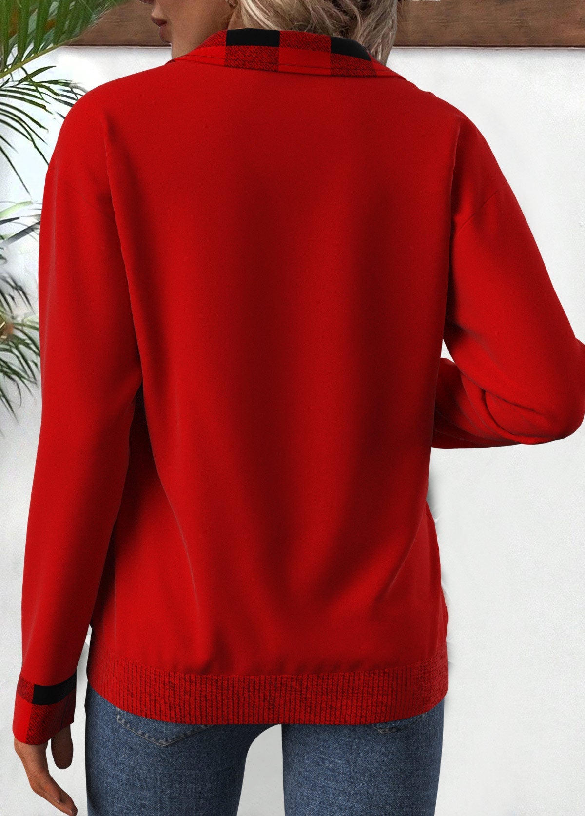 Sudadera de manga larga y cuello vuelto,