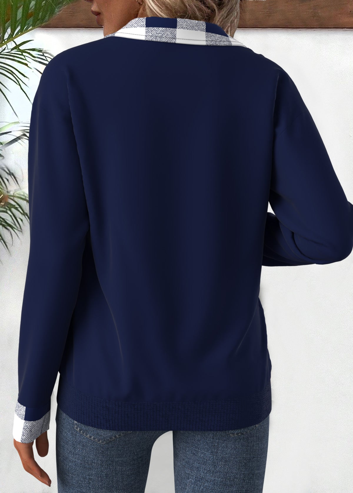 Sudadera de manga larga y cuello vuelto,